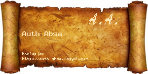 Auth Absa névjegykártya